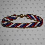 Super Duo Peyote Bracelet in Red/White/Blue