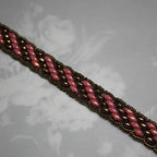 Super Duo Peyote Bracelet in Pink & Bronze