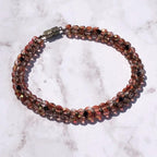 Woven Fire Polished Bead Bracelet Multi-tonal