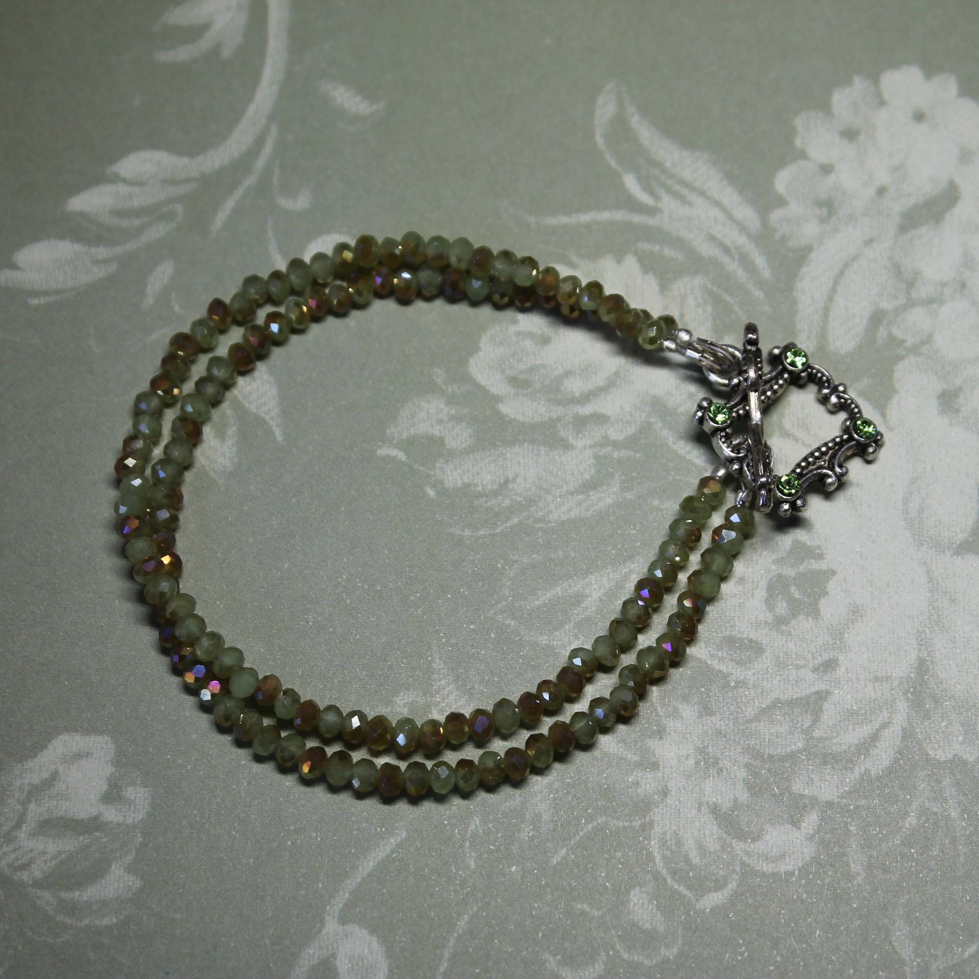 Modern Chic Pale Green AB Crystal Bracelet
