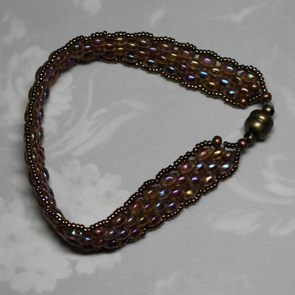 Super Duo Peyote Bracelet in Soft Rainbow Hues