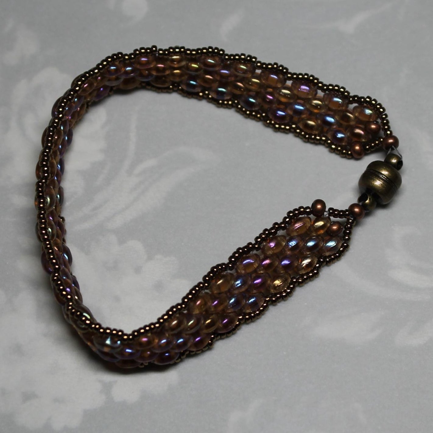 Super Duo Peyote Bracelet in Soft Rainbow Hues