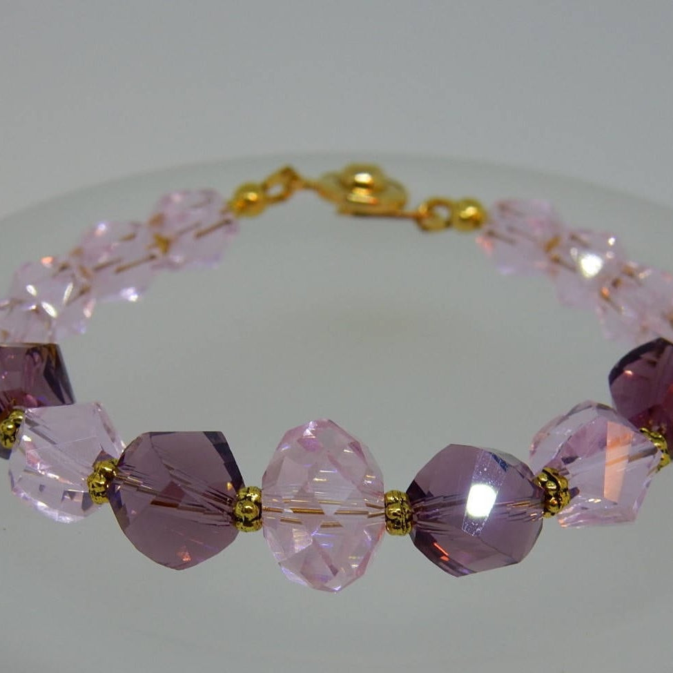 Pink & Purple Chunky Crystal Bracelet