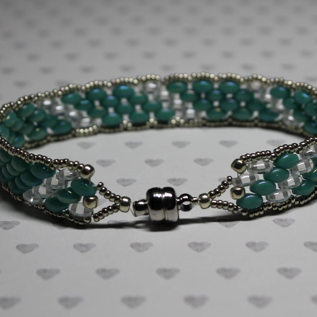 Super Duo Peyote Bracelet in Turquoise
