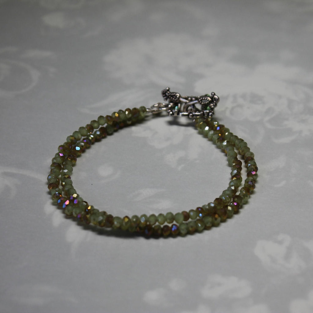 Modern Chic Pale Green AB Crystal Bracelet