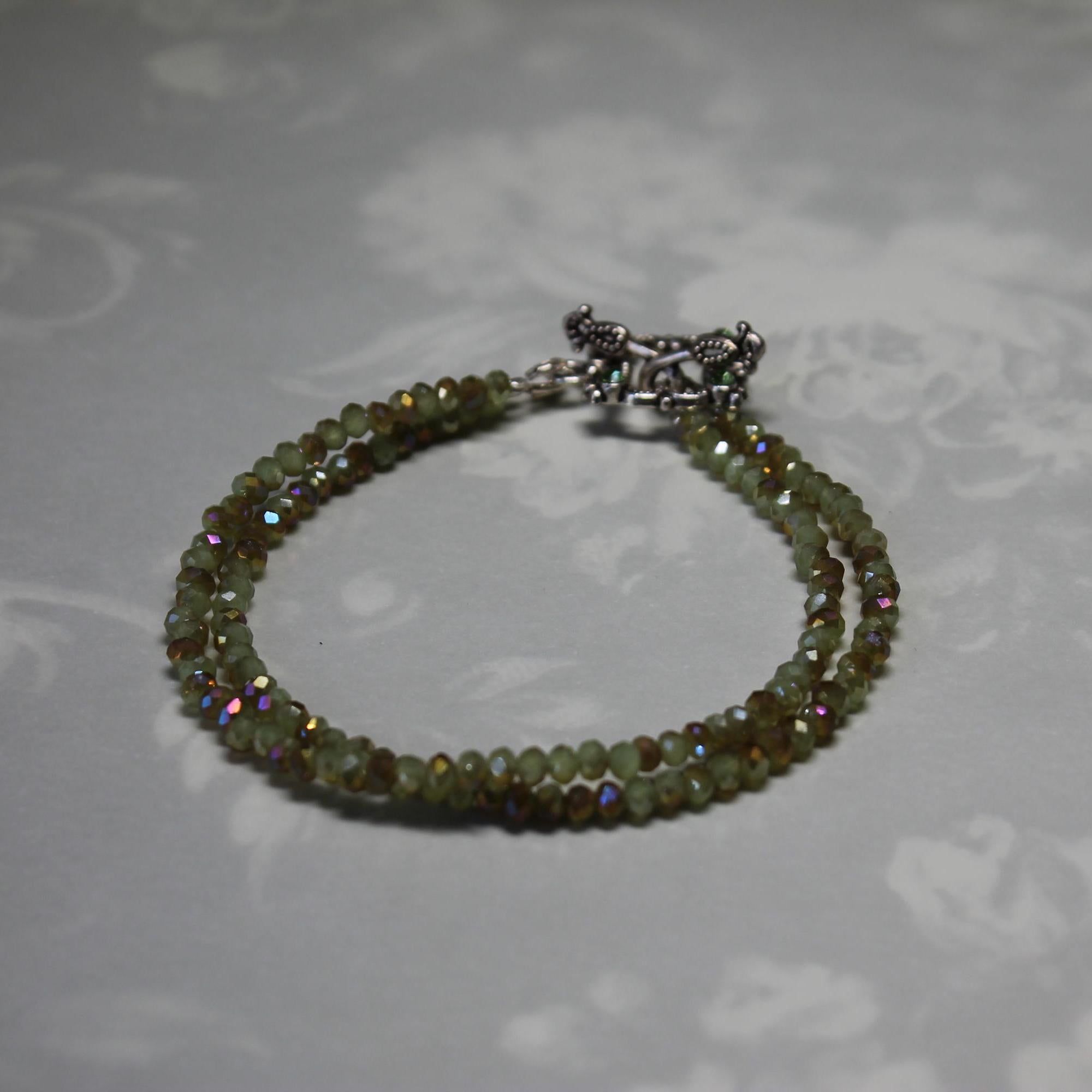 Modern Chic Pale Green AB Crystal Bracelet