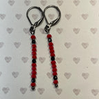 Simple Minimalist Earrings - Red/Black