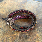 Pink to Purple AB Teardrop Beaded Wrap Bracelet