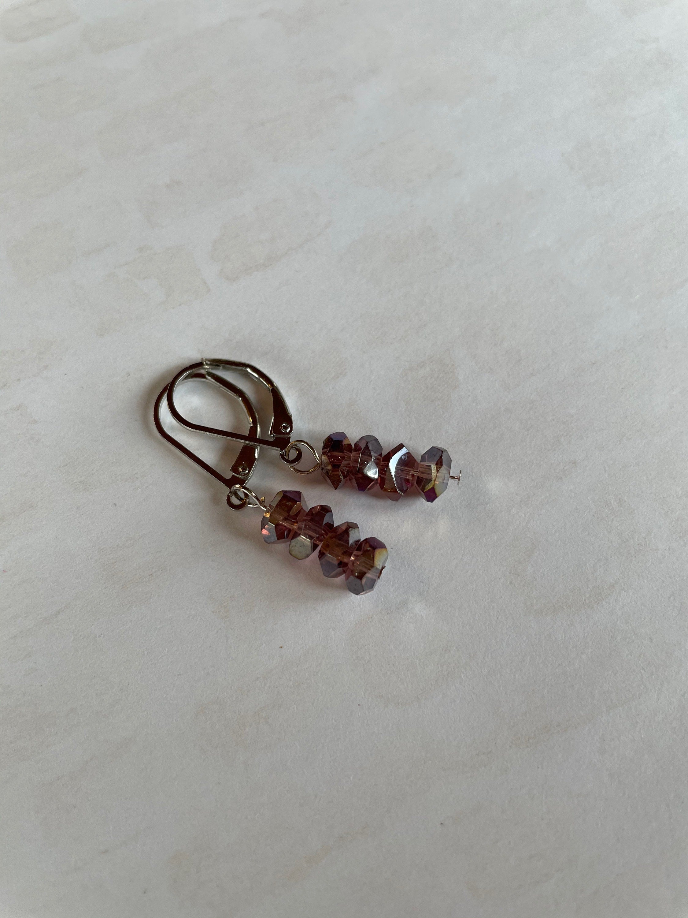 Amethyst Crystal Dangle Earrings