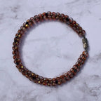 Woven Fire Polished Bead Bracelet Multi-tonal