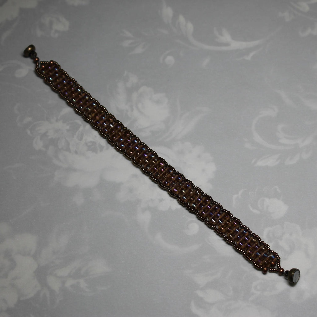 Super Duo Peyote Bracelet in Soft Rainbow Hues