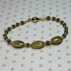 Green Jasper and Gold Beaded Bracelet - Harmony, balance, growth, calm