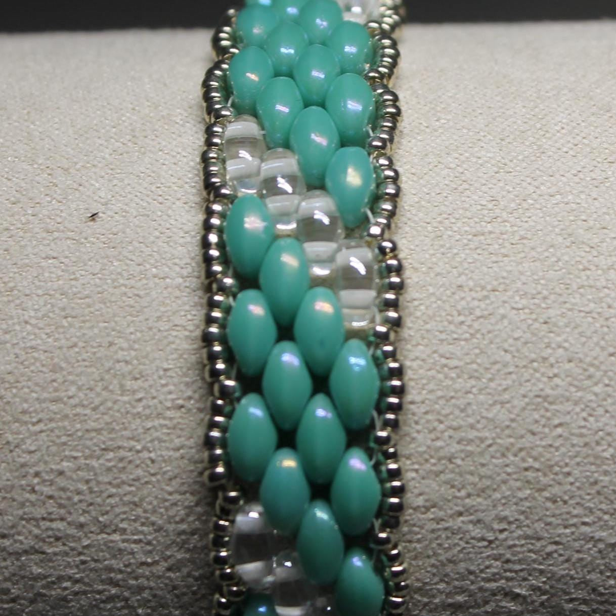 Super Duo Peyote Bracelet in Turquoise