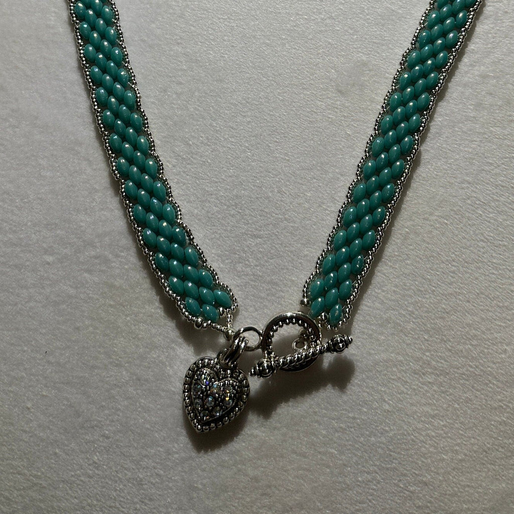 Boho Wrap Bracelet/Necklace with Sparkling Heart Charm