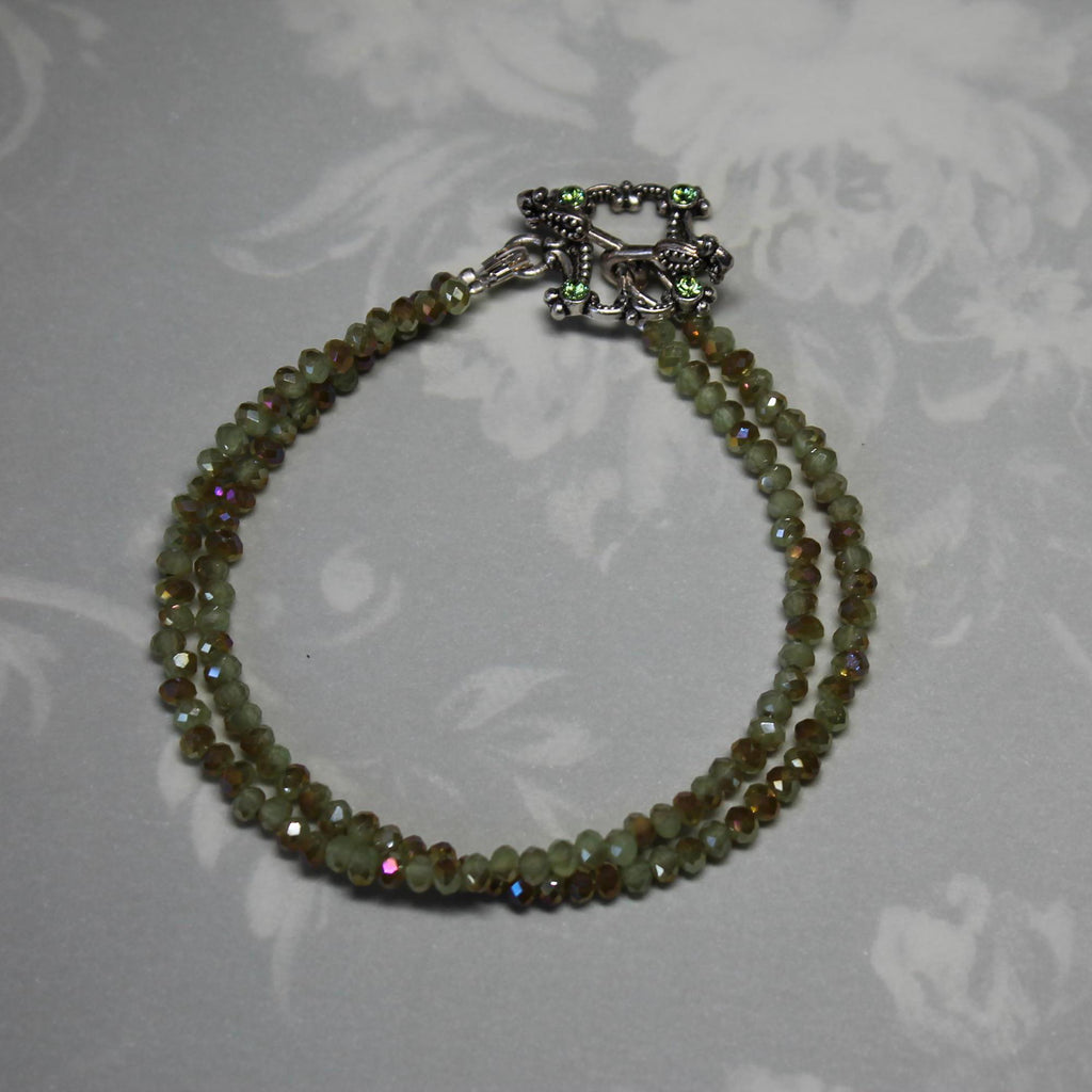 Modern Chic Pale Green AB Crystal Bracelet