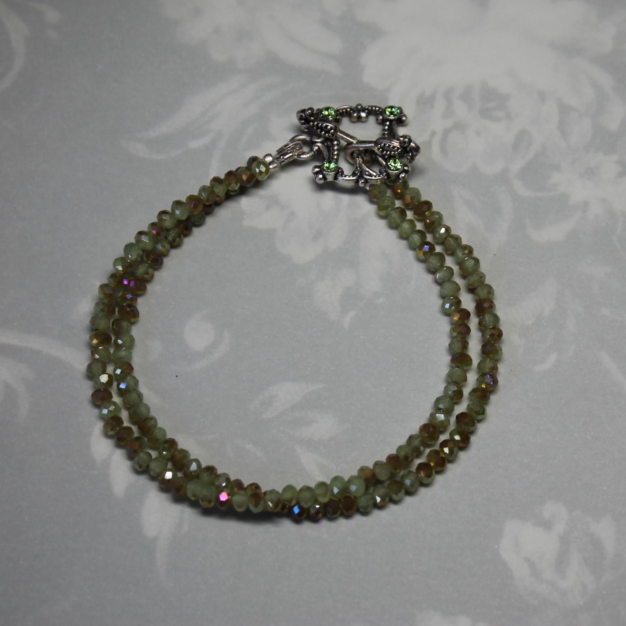 Modern Chic Pale Green AB Crystal Bracelet