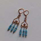 Turquoise & Copper Boho Dangle Earrings