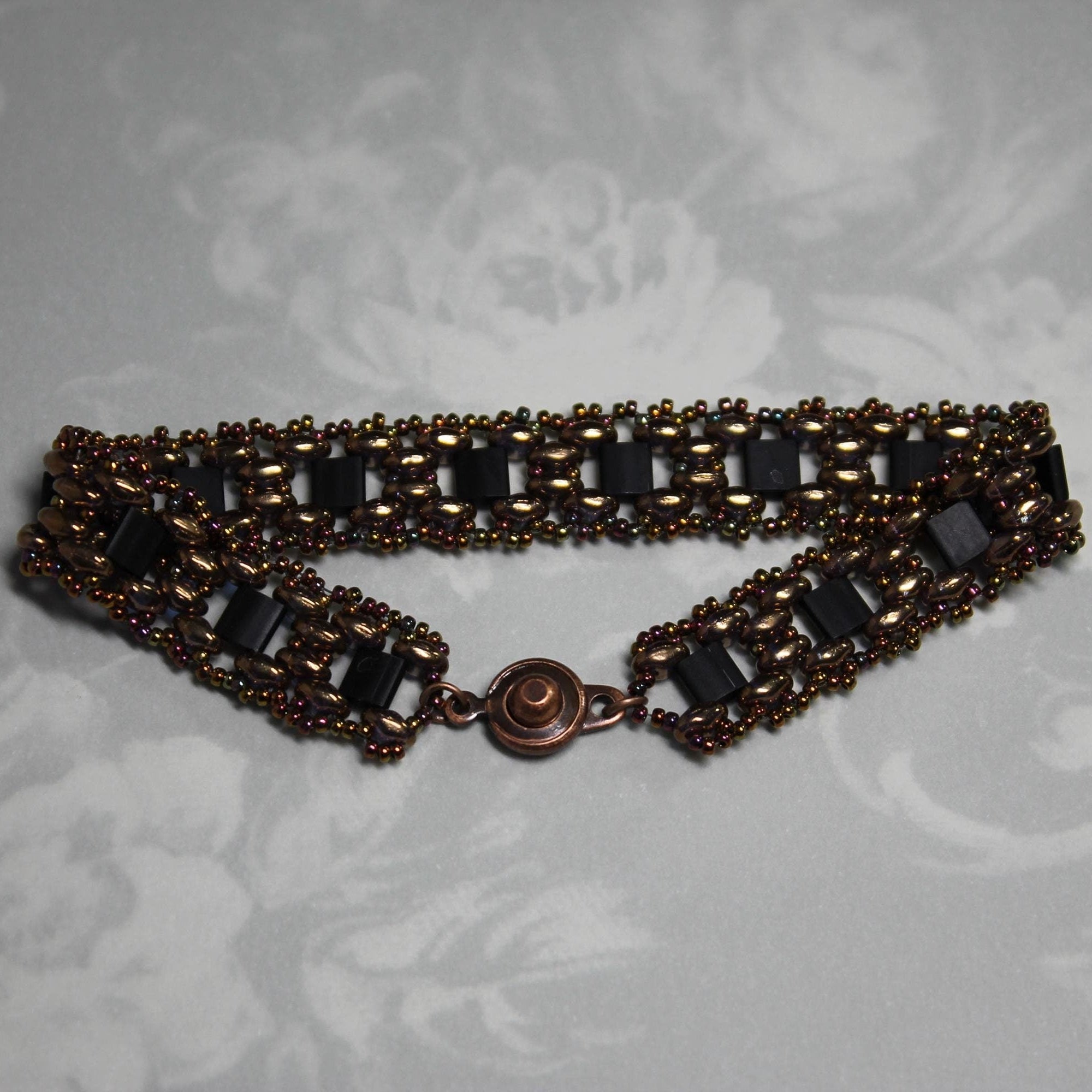 Black & Copper Beaded Bracelet