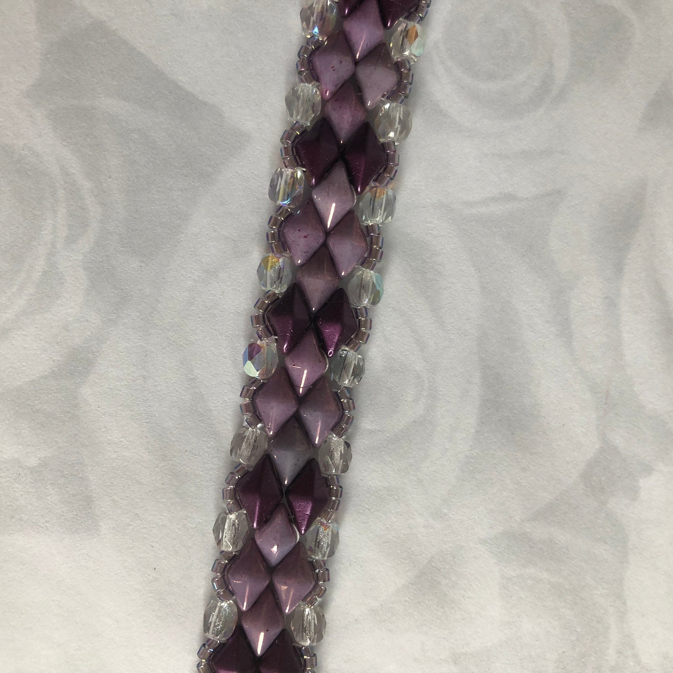 Purple Czech Glass Beadwoven Bracelet