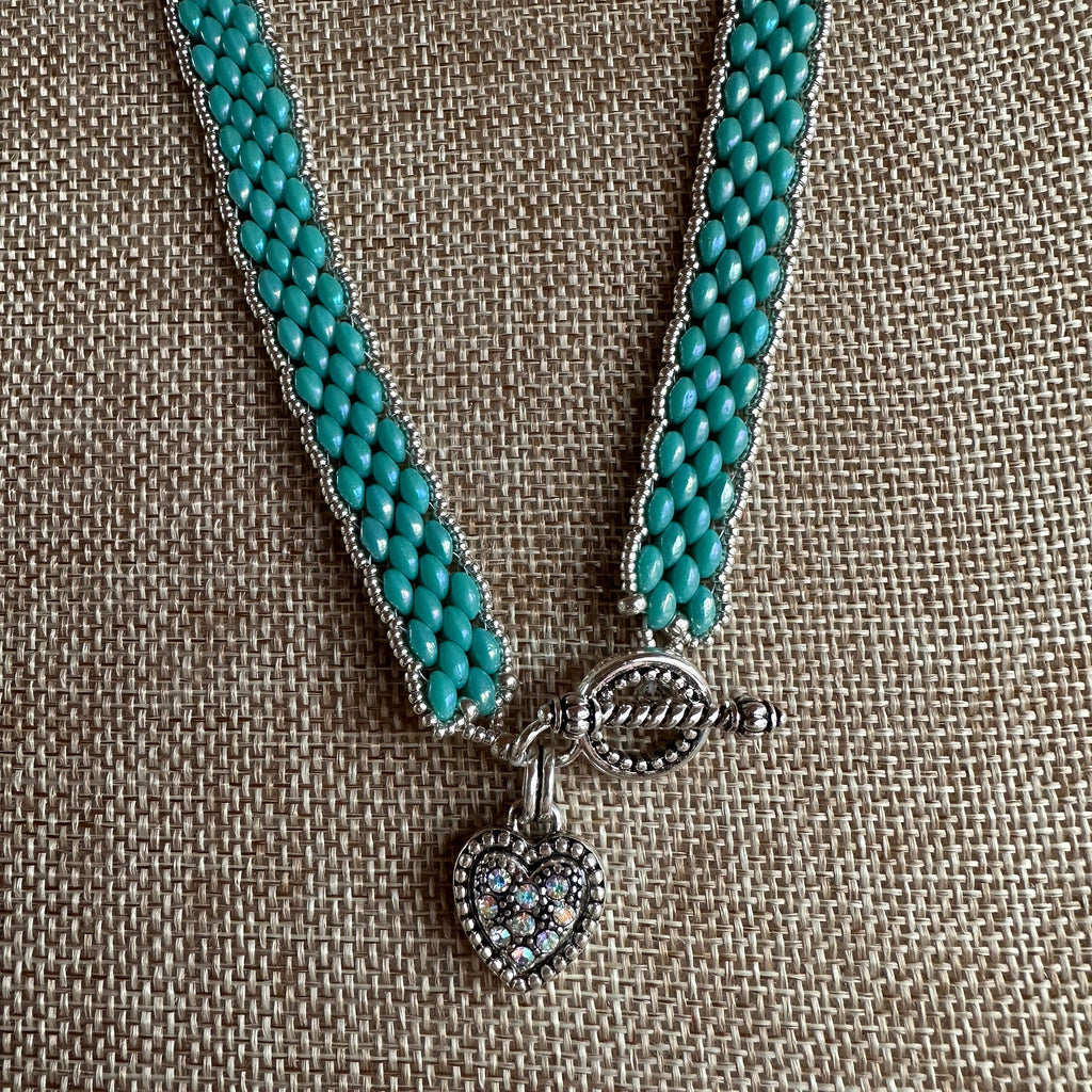 Boho Wrap Bracelet/Necklace with Sparkling Heart Charm
