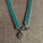 Boho Wrap Bracelet/Necklace with Sparkling Heart Charm