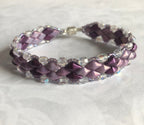 Purple Czech Glass Beadwoven Bracelet