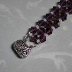 Purple Bicone Beadwoven Bracelet