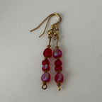 Red AB Druk Dangle Earrings