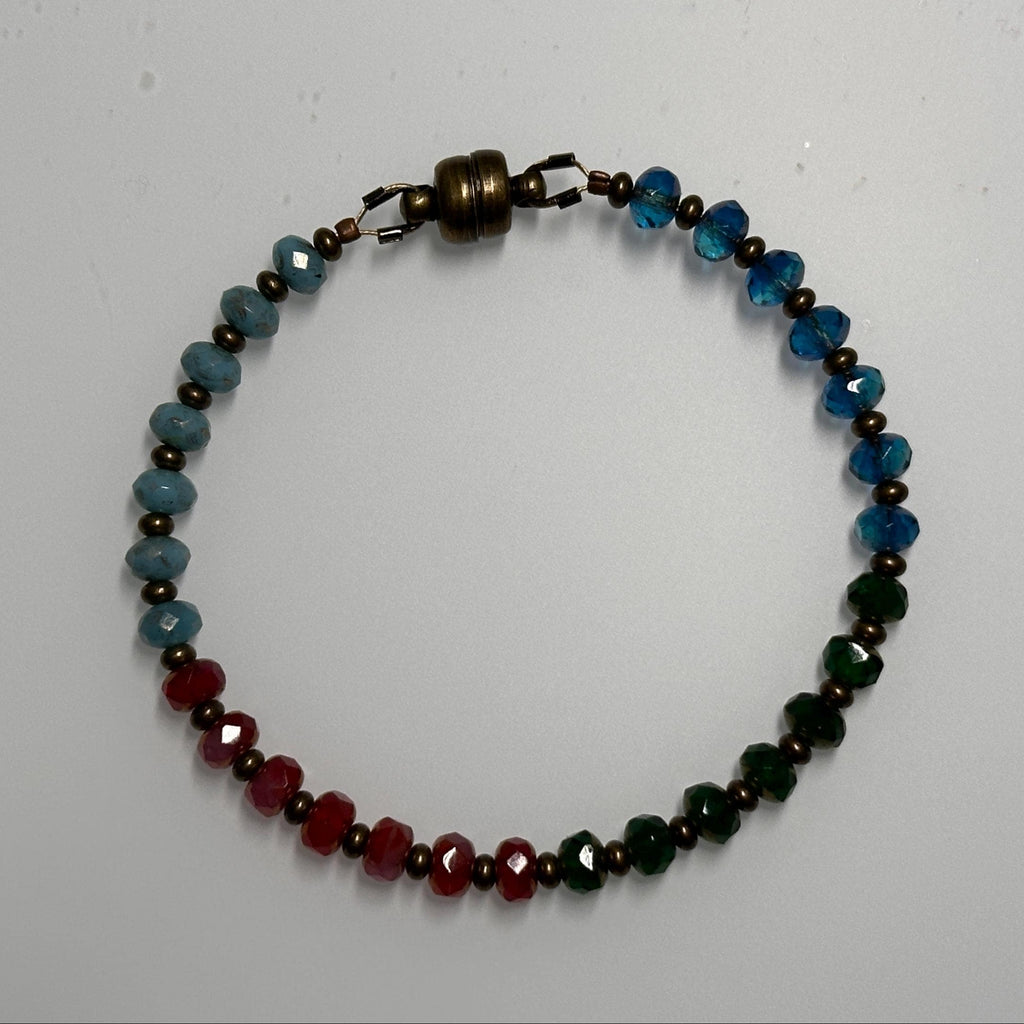 Festive Multicolor Crystal Beaded Bracelet