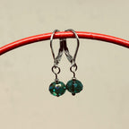 Sterling Silver Emerald-Green Crystal Earrings