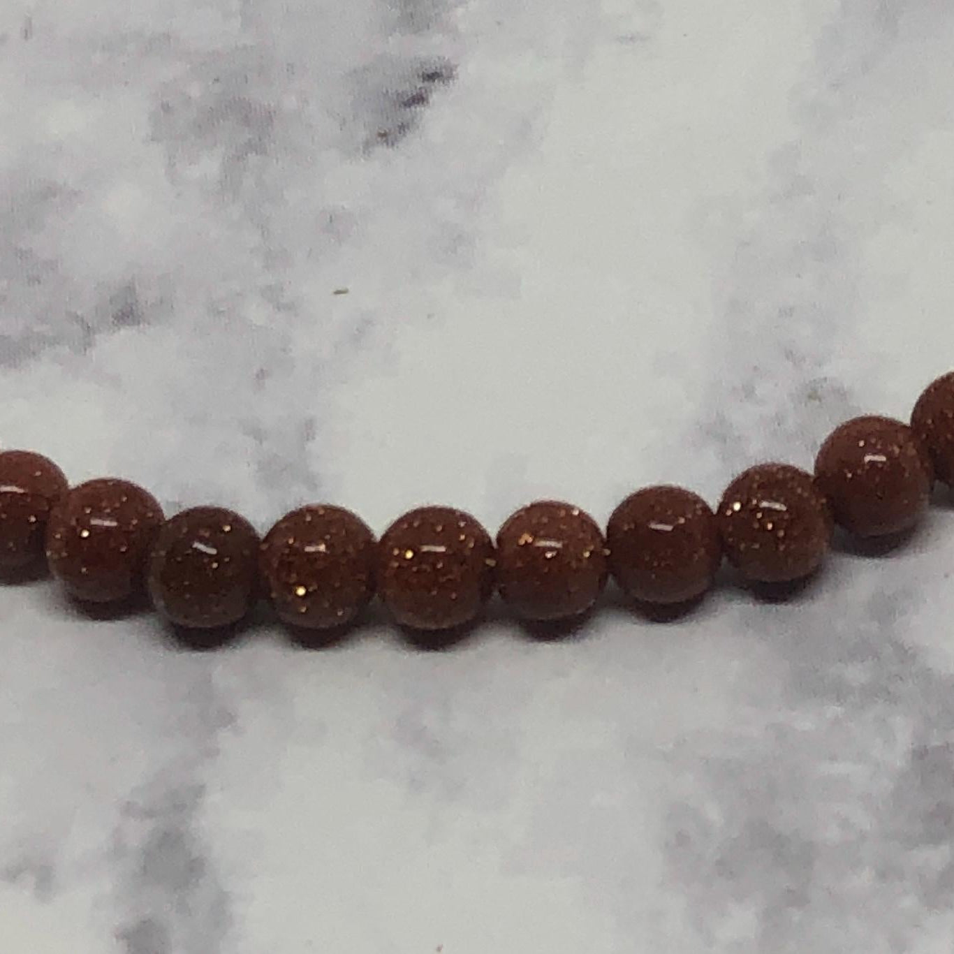 Brown Goldstone Bracelet with Copper Heart Clasp