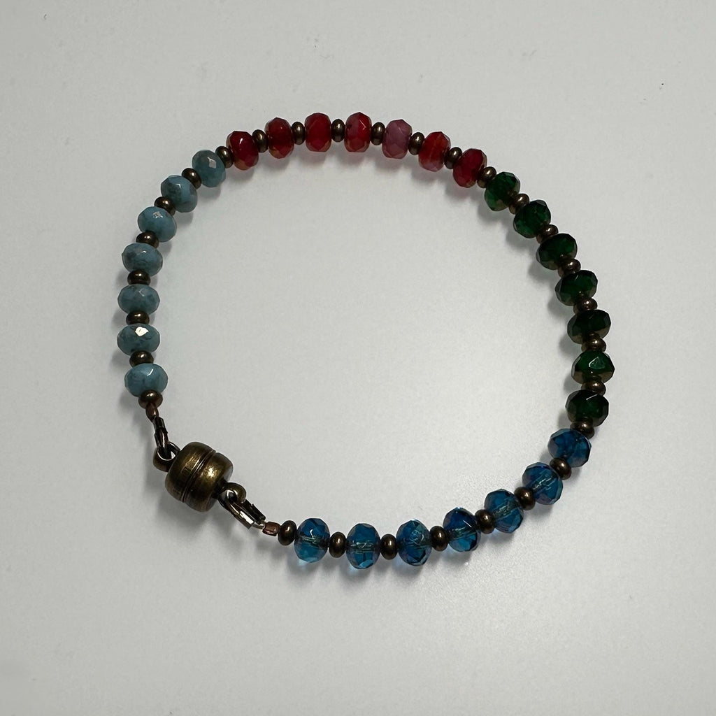 Festive Multicolor Crystal Beaded Bracelet
