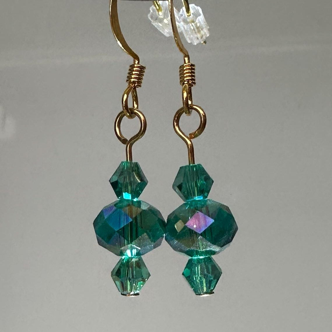 Emerald Crystal Drop Earrings