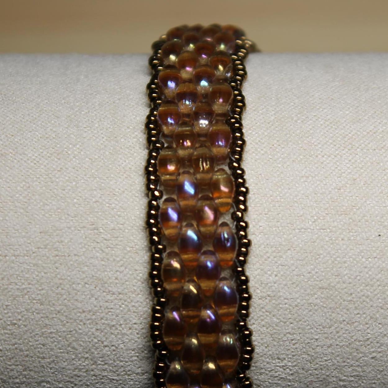 Super Duo Peyote Bracelet in Soft Rainbow Hues
