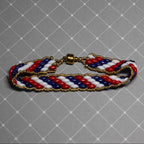 Super Duo Peyote Bracelet in Red/White/Blue