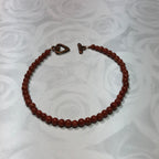 Brown Goldstone Bracelet with Copper Heart Clasp