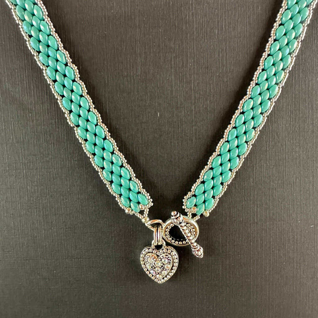 Boho Wrap Bracelet/Necklace with Sparkling Heart Charm