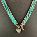 Boho Wrap Bracelet/Necklace with Sparkling Heart Charm