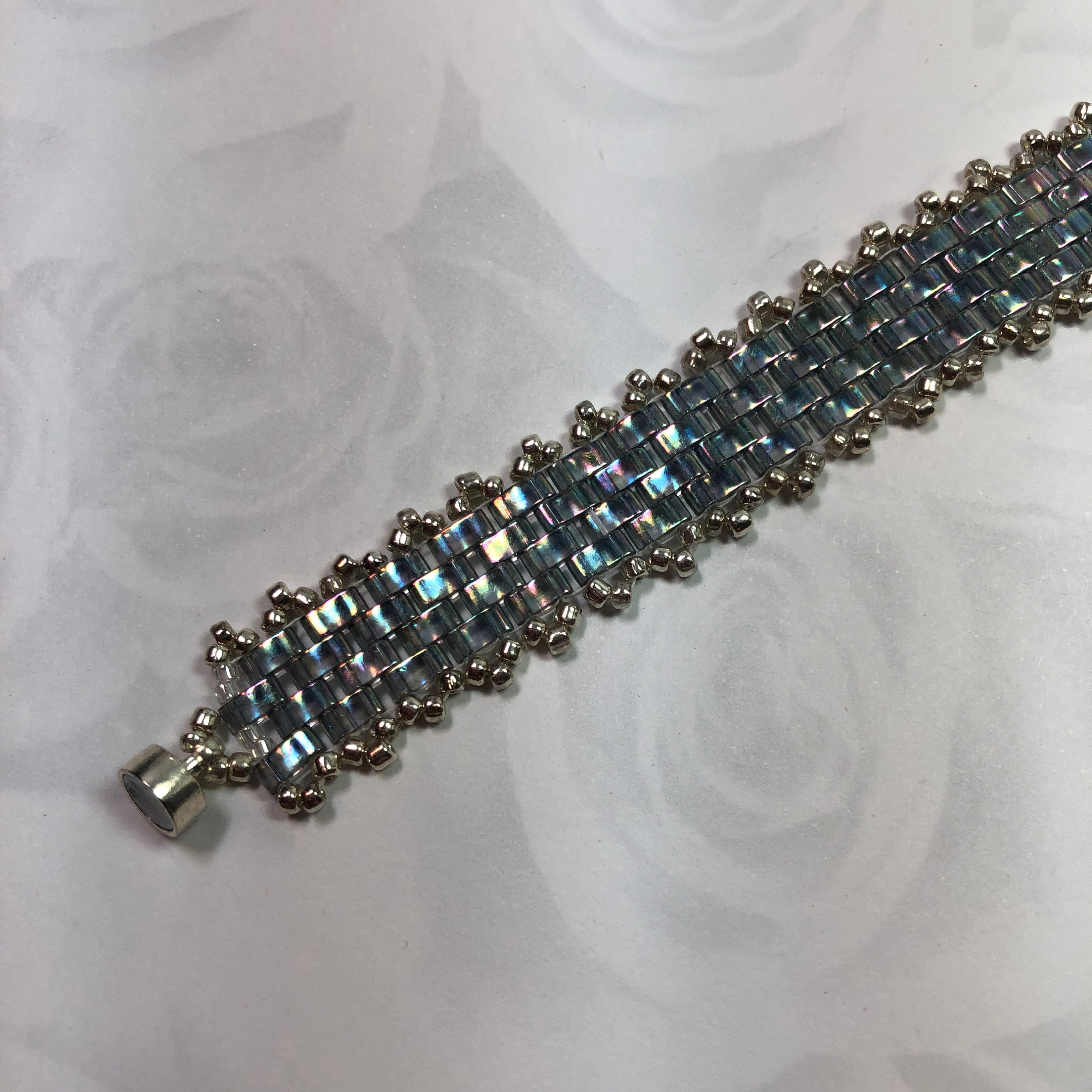 Iridescent Half-Tila Bead Bracelet