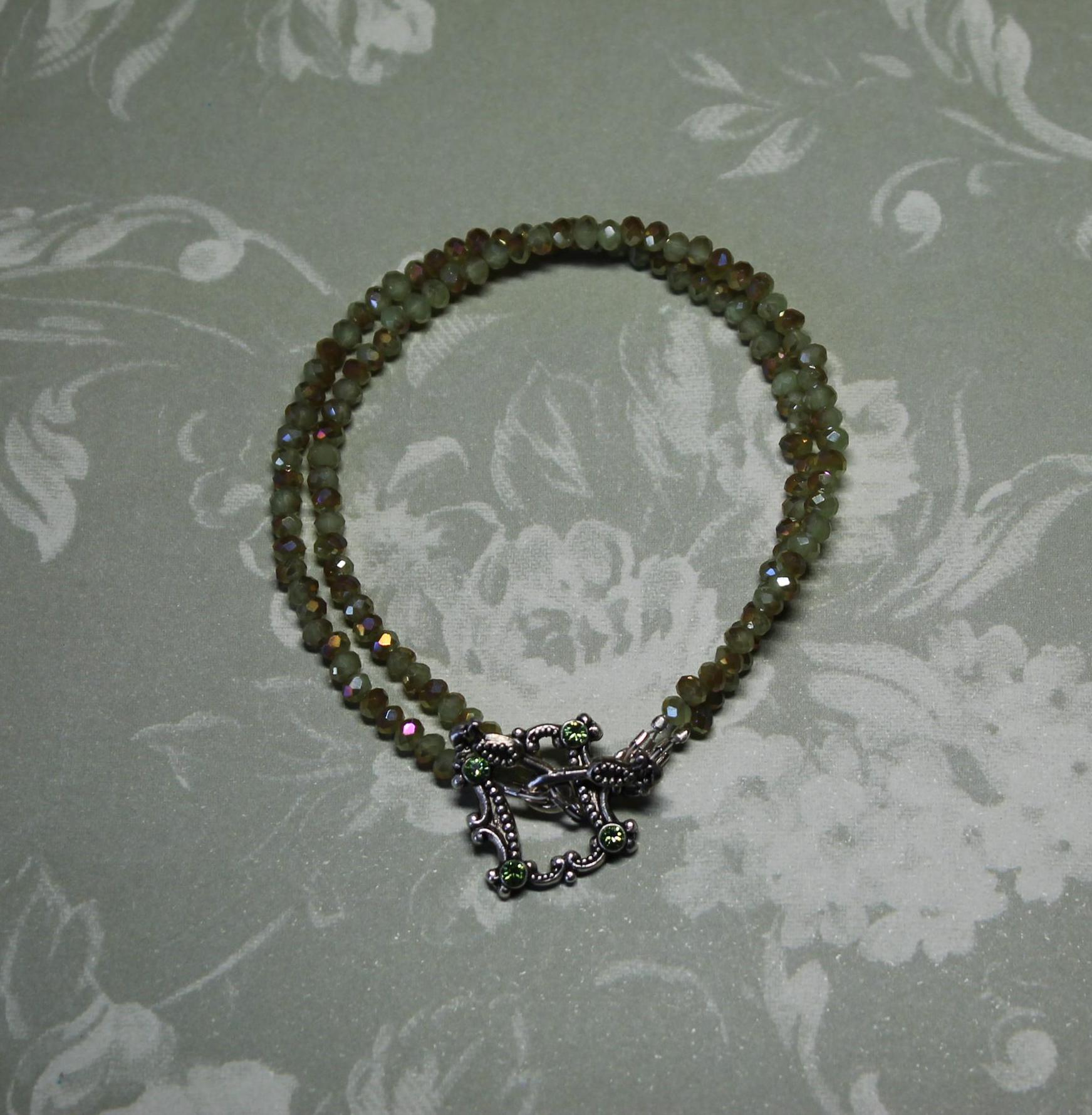 Modern Chic Pale Green AB Crystal Bracelet