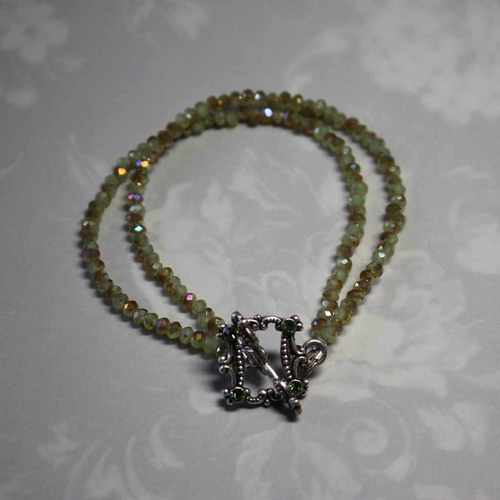 Modern Chic Pale Green AB Crystal Bracelet
