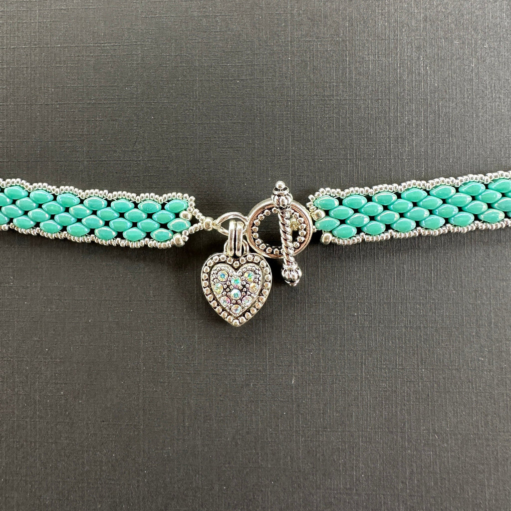 Boho Wrap Bracelet/Necklace with Sparkling Heart Charm