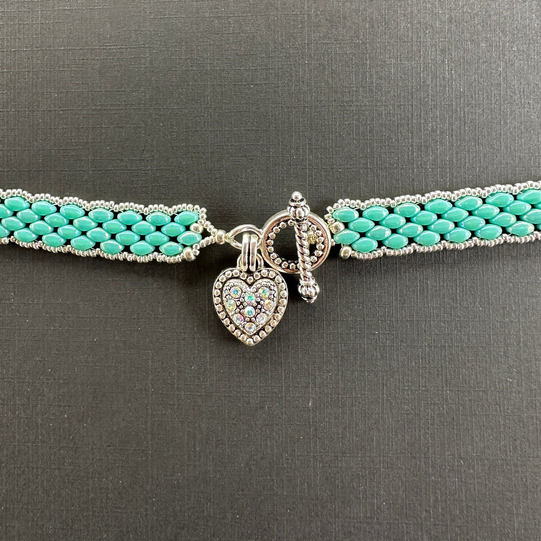Boho Wrap Bracelet/Necklace with Sparkling Heart Charm