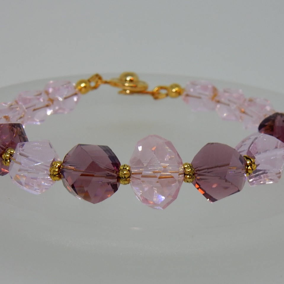 Pink & Purple Chunky Crystal Bracelet