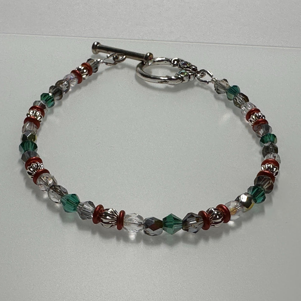 Sparkle Bracelet in Green & Red
