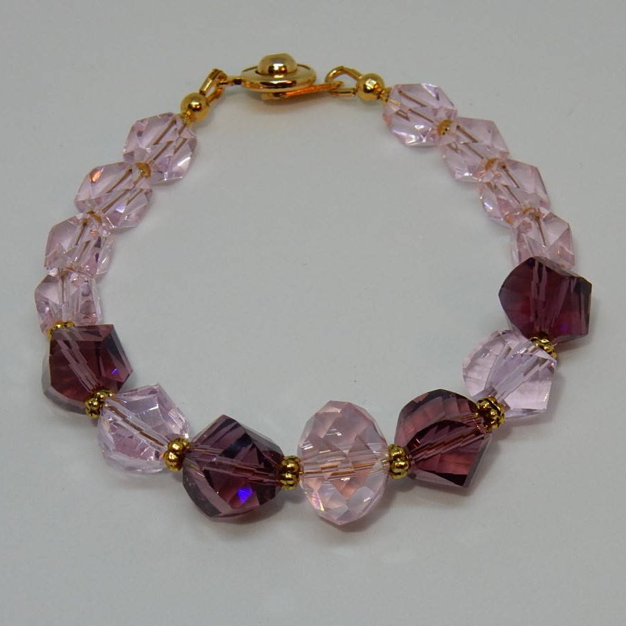 Pink & Purple Chunky Crystal Bracelet