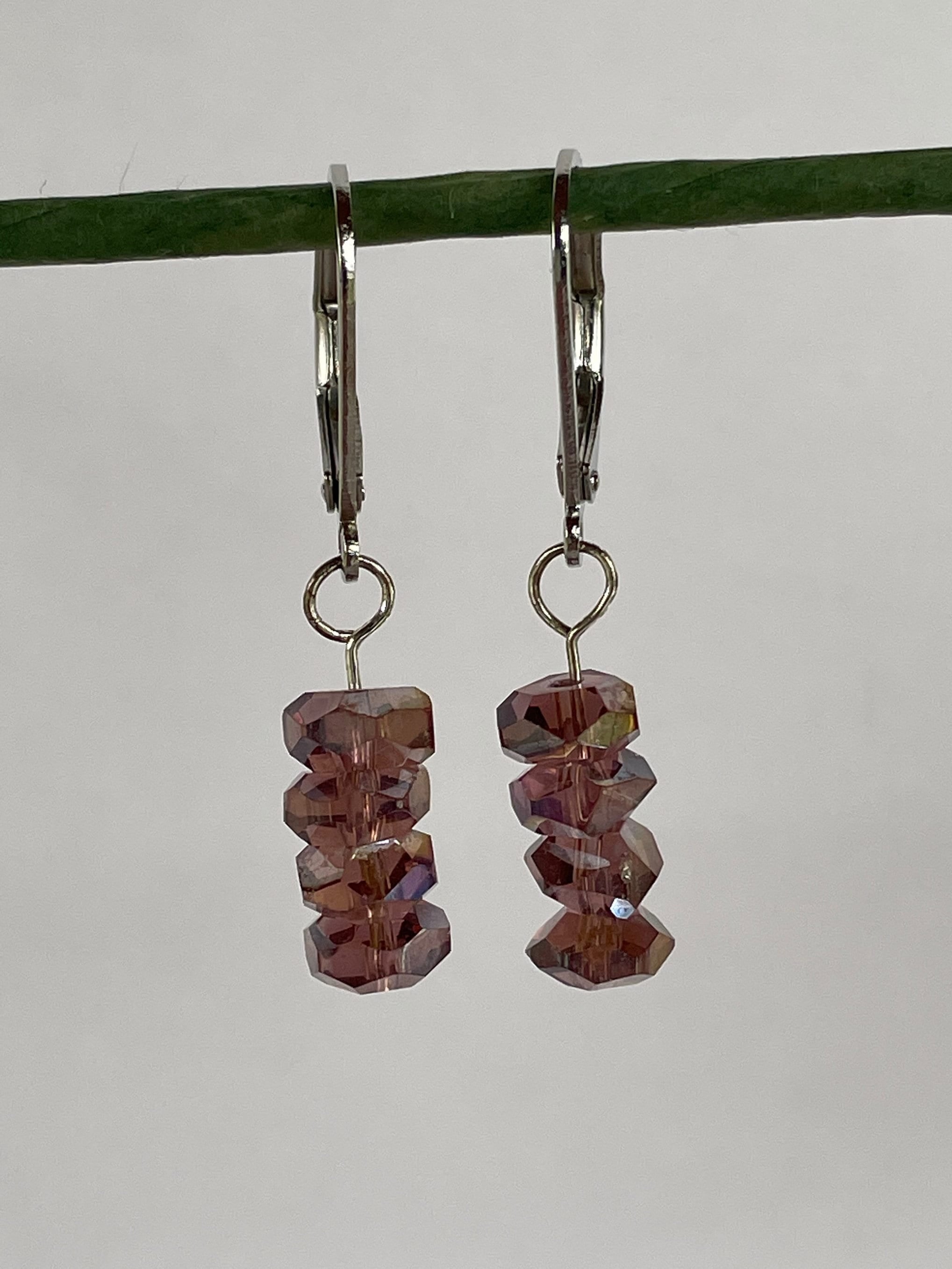 Amethyst Crystal Dangle Earrings
