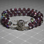Purple Bicone Beadwoven Bracelet