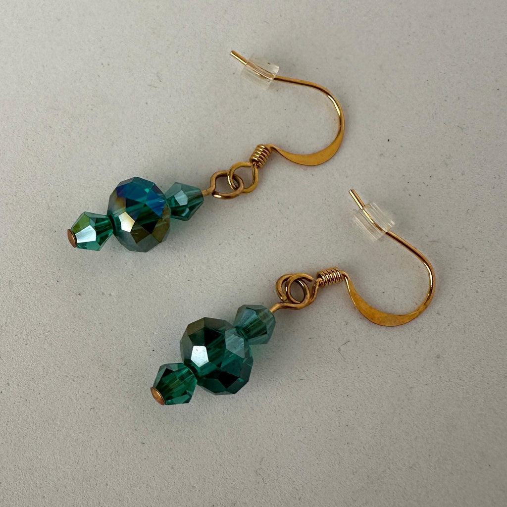 Emerald Crystal Drop Earrings