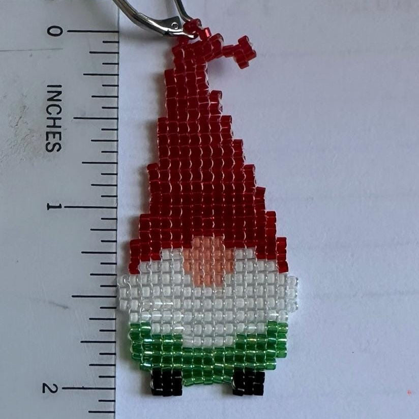 Gnome Seed Bead Earrings